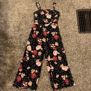 Black floral jumpsuit